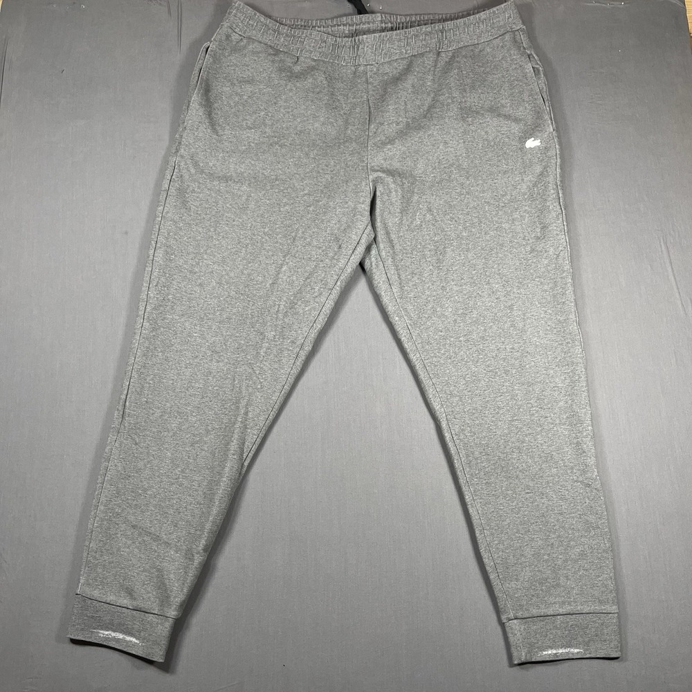 Lacoste Pants Mens 4XL Gray Fleece Jogger Sweatpants Elastic Waist